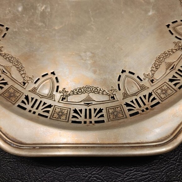 Vintage VBC NS 2388 Silverplate Dish Tray with Cutout Patterns - Picture 2 of 6